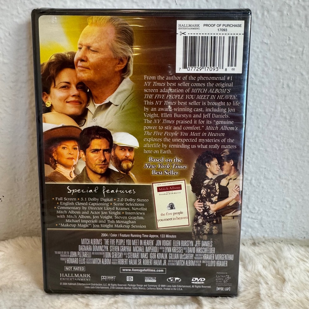 The Five People You Meet in Heaven DVD Mitch Albom Jon Voight Hallmark New - Picture 3 of 3